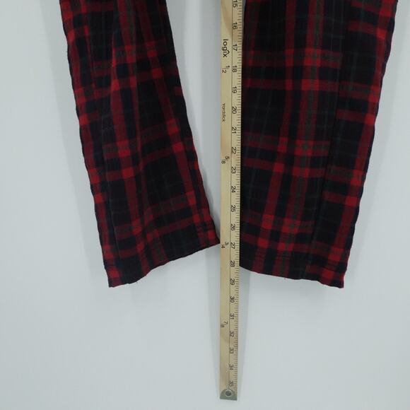 Free People Pants Womens 6 Red Tartan Plaid Here There Paper Bag Waist Goth - Picture 6 of 12